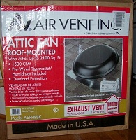 Attic fan in box.